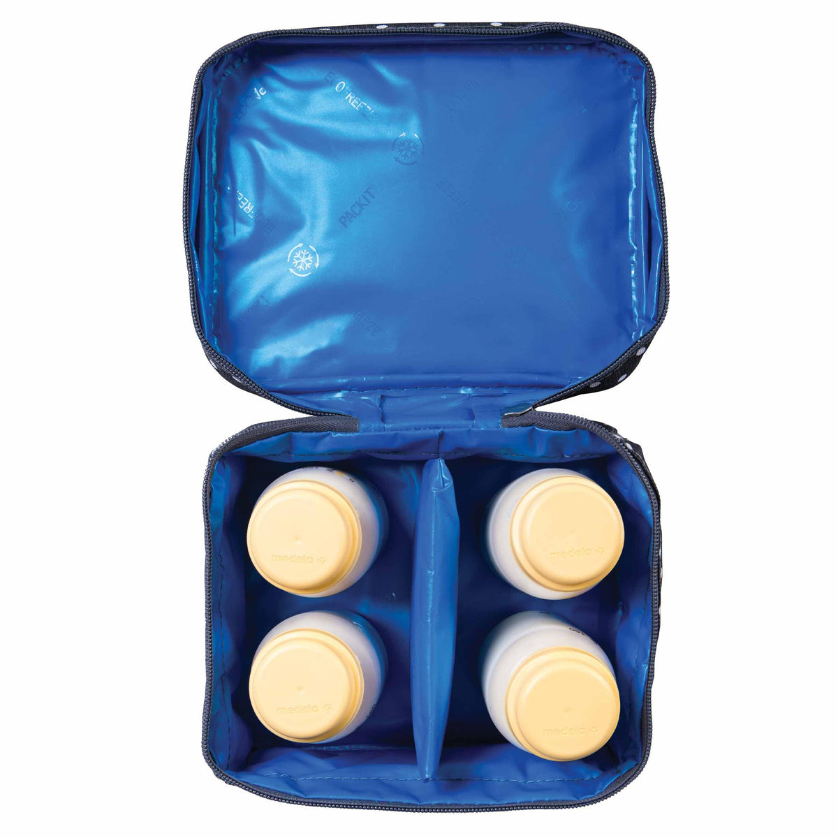 freezable-breastmilk-and-formula-cooler-o9 2023_Breastmilk-Cooler_Polka-Dots_Top-Down_4-Bottles_Lores.jpg